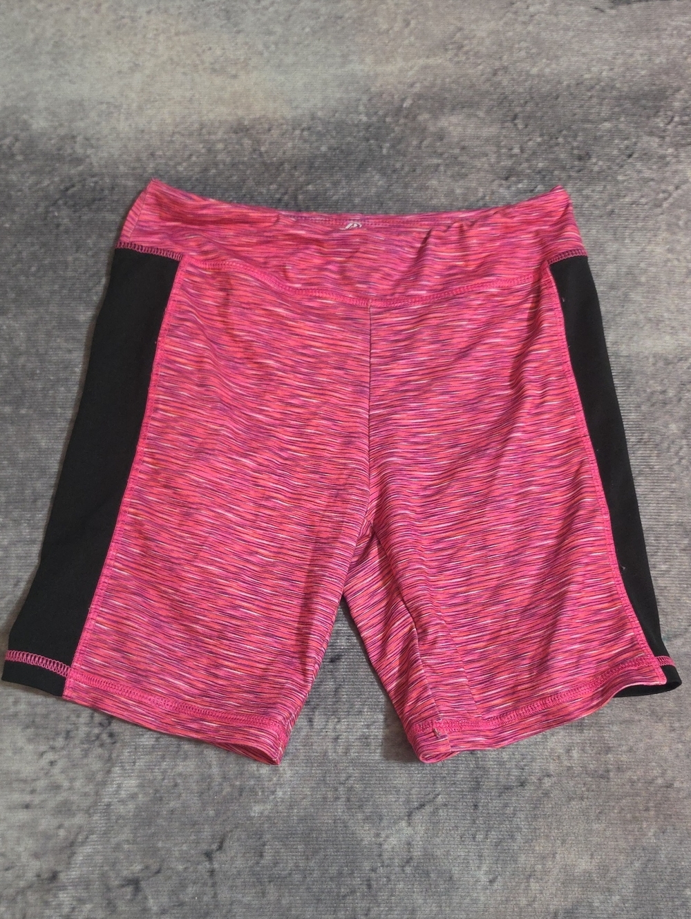 Pro Player Pink Space-Dye Bike Shorts with Black Panels